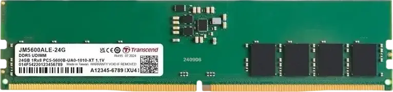 Memorie RAM Transcend JetRam, DDR5 SDRAM, 5600 MHz, 24GB, JM5600ALE-24G