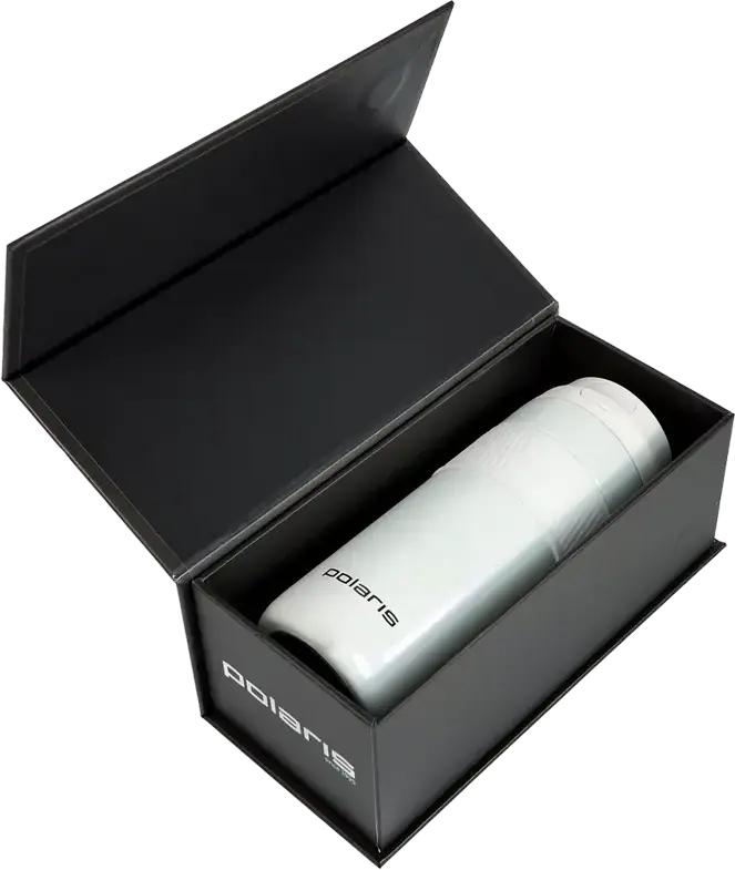 Cana Termica de Calatorie Polaris Vita-520TM, 0.52L, Otel Inoxidabil 18/10, Izolare Vacuum ThermoEffect, Mentinere Caldura 6h, Supapa, Alb