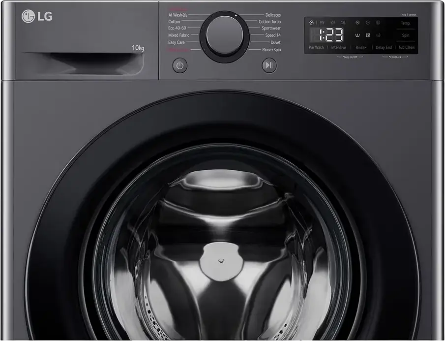LG F4WR510SBM Front-Load Washing Machine, 10 kg, AI Direct Drive, Steam Allergy Care, 1400 rpm, Energy Class A, LED Display, Black