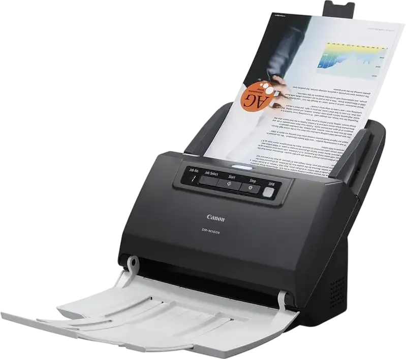 Scanner de documente Canon imageFORMULA DR-M160II A4 cu ADF, Duplex, 60 ppm / 120 ipm, 600 dpi, Alimentator 60 foi, USB 2.0, Gri