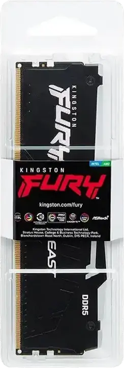 Memorie RAM Kingston FURY Beast RGB 64GB DDR5 5600MHz CL36 KF556C36BBEA-64, Intel XMP 3.0, AMD EXPO, Modul Memorie Gaming, Negru