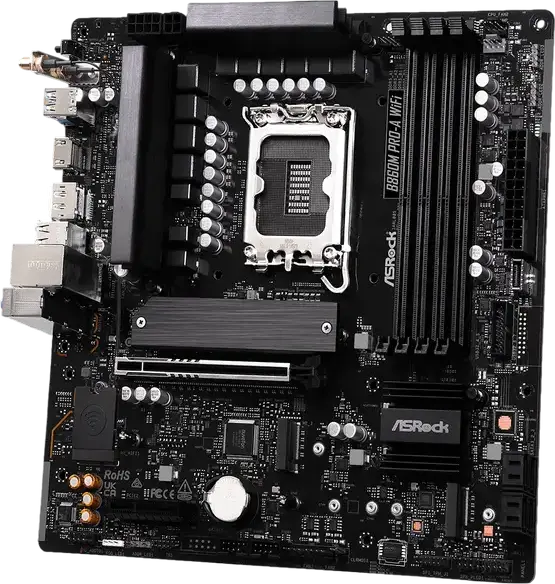 Placa de baza ASRock B860M PRO-A WIFI Micro-ATX LGA1851 Intel B860 DDR5 8666+MHz PCIe 5.0 M.2 Gen5 Wi-Fi 6E Bluetooth 5.3 pentru Intel Core Ultra Series 2