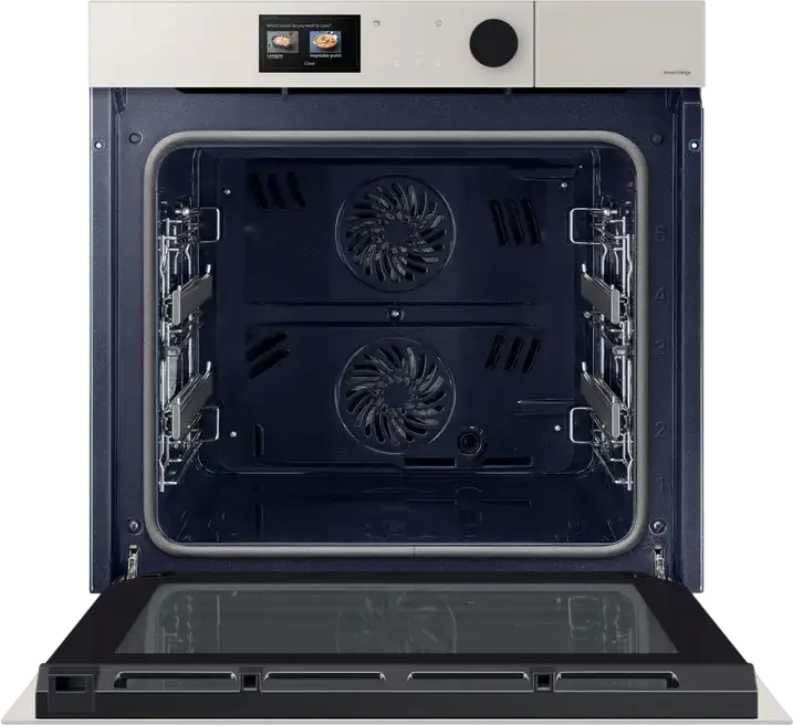 Встраиваемый электрический духовой шкаф Samsung NV7B7997AAA Series 7 AI Pro, 76 л, пиролитическая очистка, Dual Cook Steam, Air Fry, AI-камера, бежевый