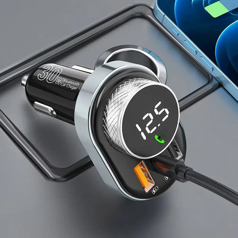 FM-модулятор Proove Sound Link с Bluetooth 5.4, автомобильный трансмиттер 30Вт, ток 3А, цветной LCD TFT дисплей, 2 порта USB Type-A, слот TF-карты, Hands-Free, черный