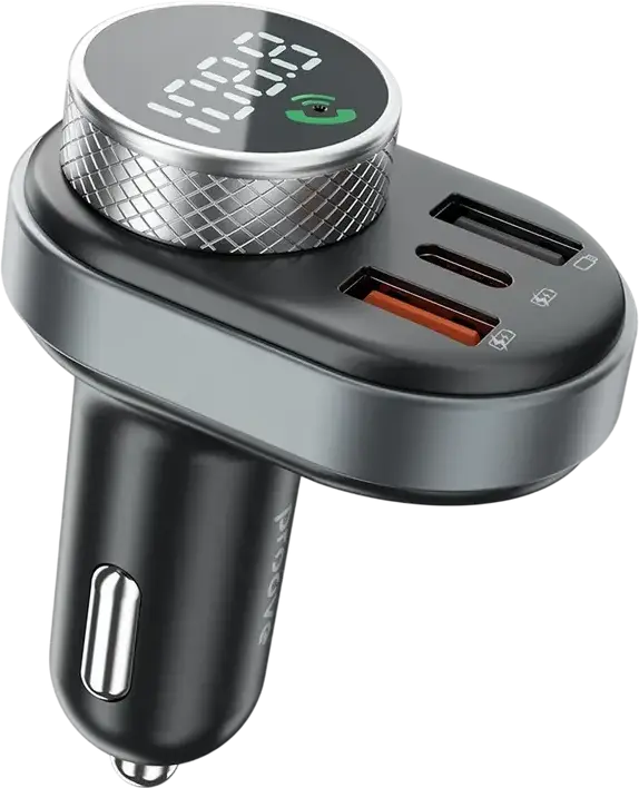 FM-модулятор Proove Sound Link с Bluetooth 5.4, автомобильный трансмиттер 30Вт, ток 3А, цветной LCD TFT дисплей, 2 порта USB Type-A, слот TF-карты, Hands-Free, черный