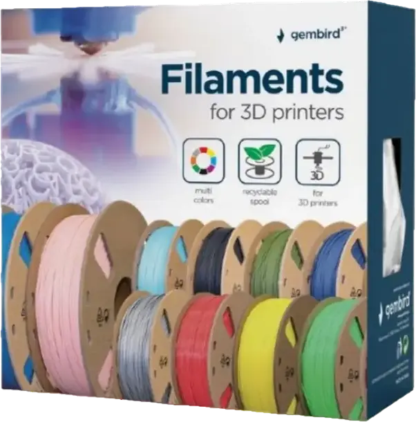 Филамент для 3D-печати Gembird 3DP-PLA-01-MTW Matte PLA, диаметр 1.75 мм, 1 кг, 340 м, температура 190-220°C, перерабатываемая картонная катушка
