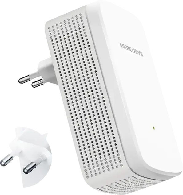 Extensor de Semnal Wi-Fi Mercusys ME20 AC750 Dual Band, Repetitor 300Mbps 2.4GHz si 433Mbps 5GHz, Port Fast Ethernet, Mod Access Point, WPS, Alb