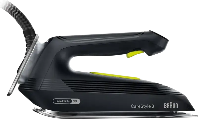 Парогенератор Braun CareStyle 3 IS 3257 BK, 2200 Вт, давление 7.5 бар, паровой удар 500 г/мин, подошва EloxalPlus FreeGlide 3D, резервуар 1.8 л, черный