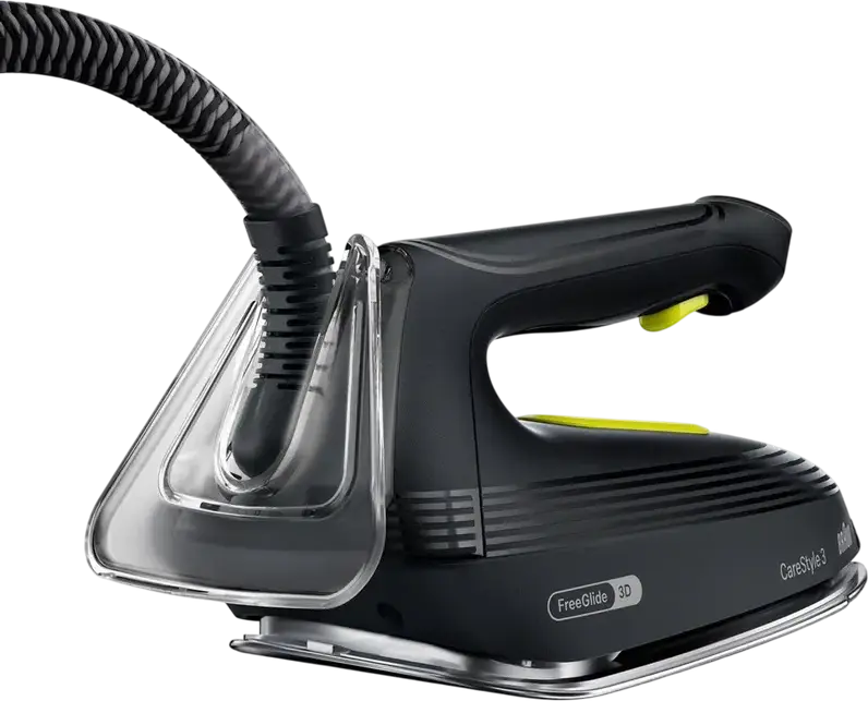 Парогенератор Braun CareStyle 3 IS 3257 BK, 2200 Вт, давление 7.5 бар, паровой удар 500 г/мин, подошва EloxalPlus FreeGlide 3D, резервуар 1.8 л, черный