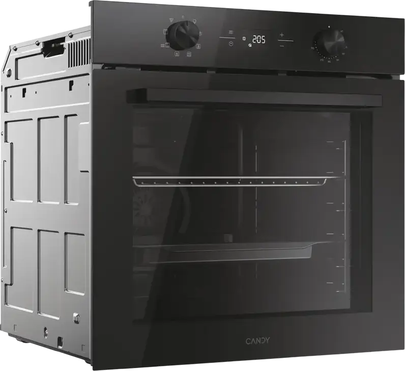 Candy CA6 N3T1HTB Bake 600 Full Black Built-in Electric Oven, 78L, A+ Energy Class, 9 Functions, NoPreheat Technology, Hydrolytic Cleaning, Black