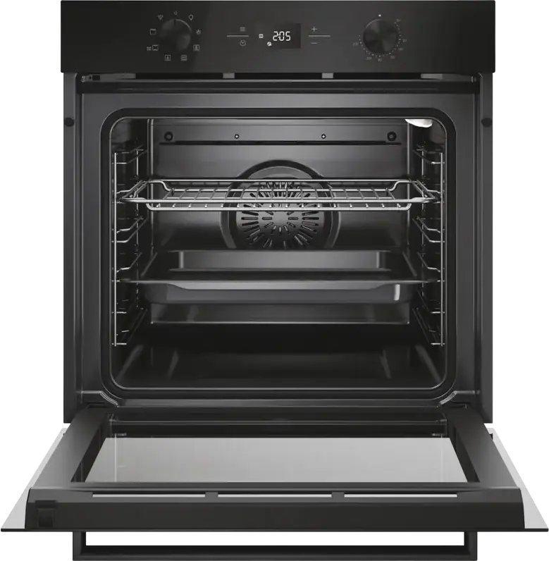Candy CA6 N3T1HTB Bake 600 Full Black Built-in Electric Oven, 78L, A+ Energy Class, 9 Functions, NoPreheat Technology, Hydrolytic Cleaning, Black