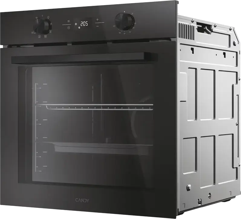 Candy CA6 N3T1HTB Bake 600 Full Black Built-in Electric Oven, 78L, A+ Energy Class, 9 Functions, NoPreheat Technology, Hydrolytic Cleaning, Black