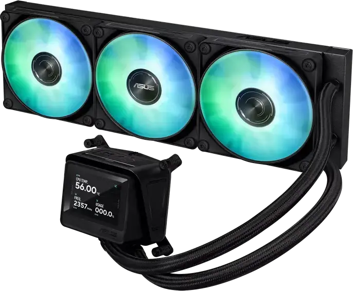 Система жидкостного охлаждения ASUS Prime LC 360 ARGB LCD AIO, радиатор 360 мм, ЖК-дисплей 2.3 дюйма, 3 PWM вентилятора 120 мм, Intel LGA 1851/1700/1200/115x, AMD AM5/AM4