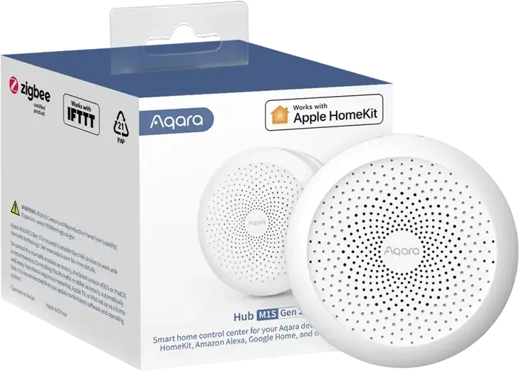 Aqara Hub M1S Gen 2 Hub Bridge Casa Inteligenta, Zigbee 3.0, Wi-Fi 2.4GHz, Compatibil Apple HomeKit, Amazon Alexa, Google Home, IFTTT, 128 Dispozitive, Alb