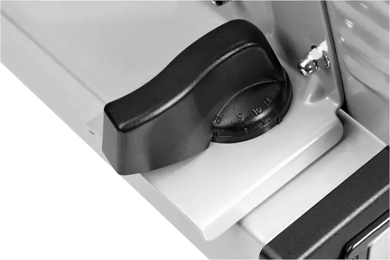 Ardesto SDK-200S Food Slicer, 150W, 190mm Stainless Steel Serrated Blade, 1-15mm Adjustable Thickness, Metal Body, Anti-slip Feet, Grey-black