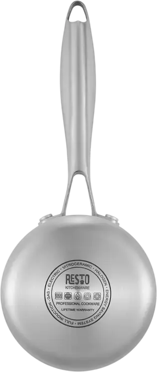 RESTO Corvus 95020 Stainless Steel Saucepan, 0.55L, 2.2mm Thick Wall, Full Induction Compatible Professional Cookware, Dishwasher Safe