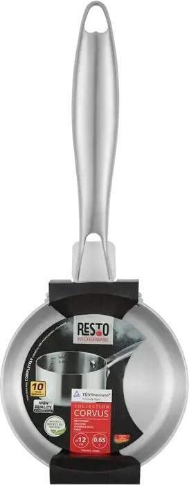 RESTO Corvus 95020 Stainless Steel Saucepan, 0.55L, 2.2mm Thick Wall, Full Induction Compatible Professional Cookware, Dishwasher Safe