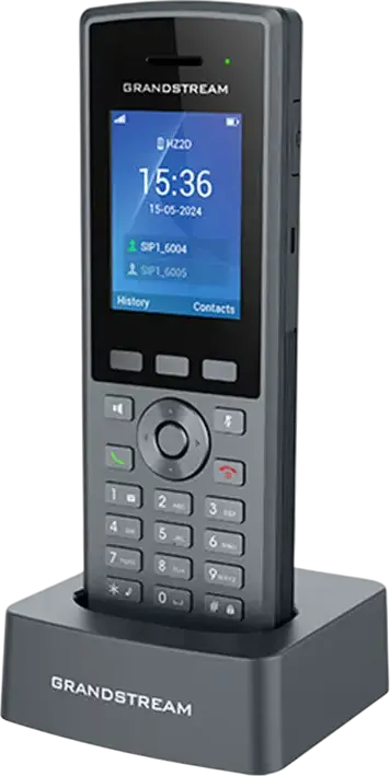 Telefon IP Wireless DECT Grandstream DP735 Robust, Ecran TFT LCD Color 2.4 inch, Audio Full HD, 20 Conturi SIP, Push-to-Talk, Baterie 2000mAh, Gri