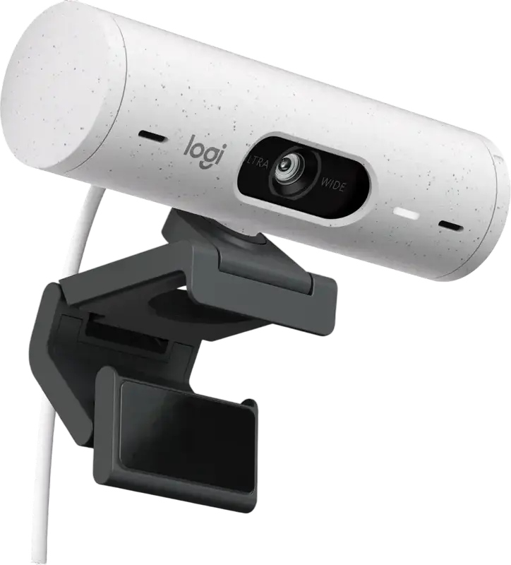 Logitech BRIO 500 Full HD 1080p Webcam, 90° FOV, Autofocus, RightLight 4 HDR, Dual Noise-Cancelling Mics, Integrated Privacy Shutter, USB-C
