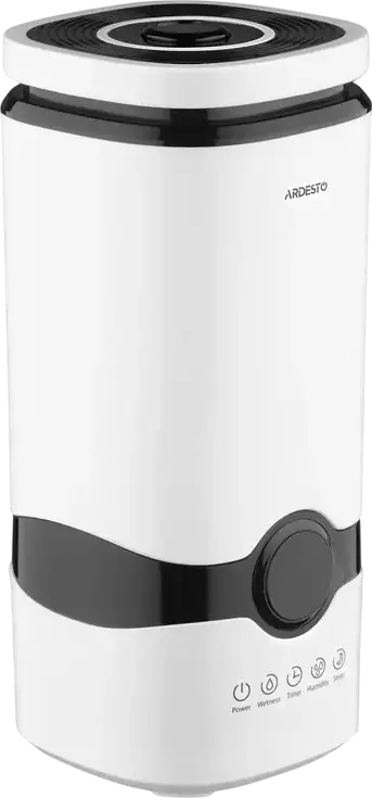 Umidificator de aer ultrasonic Ardesto USH-M-LCD-4L-W, rezervor 4L, 300ml/h, afisaj LED, telecomanda, mentenanta automata a umiditatii, alb