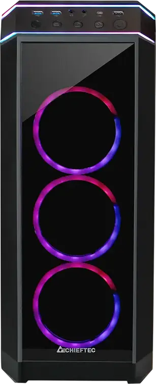 Carcasă PC Midi-Tower Chieftec STALLION II GP-02B-UC-OP, Negru, Sticlă Temperată, ATX/mATX/Mini-ITX, 4 Ventilatoare RGB 120mm, USB 3.2 Gen 2x2 Type-C