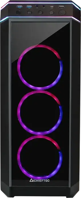 Carcasă PC Midi-Tower Chieftec STALLION II GP-02B-UC-OP, Negru, Sticlă Temperată, ATX/mATX/Mini-ITX, 4 Ventilatoare RGB 120mm, USB 3.2 Gen 2x2 Type-C