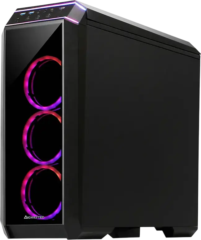 Carcasă PC Midi-Tower Chieftec STALLION II GP-02B-UC-OP, Negru, Sticlă Temperată, ATX/mATX/Mini-ITX, 4 Ventilatoare RGB 120mm, USB 3.2 Gen 2x2 Type-C
