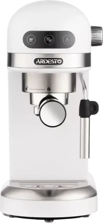 Aparat de cafea Espresso Ardesto YCM-E1500, 1350W, Pompa Italiană ULKA 20 Bar, Rezervor 1.4L, Control PID Ecran Tactil, Spumator Lapte, Alb