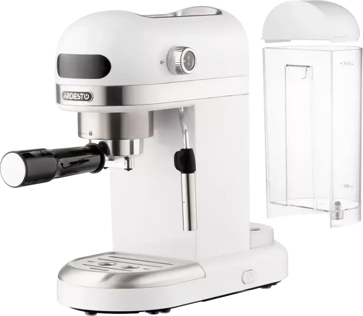 Aparat de cafea Espresso Ardesto YCM-E1500, 1350W, Pompa Italiană ULKA 20 Bar, Rezervor 1.4L, Control PID Ecran Tactil, Spumator Lapte, Alb