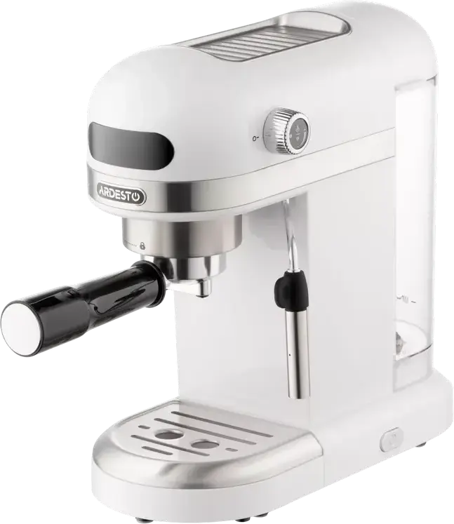 Aparat de cafea Espresso Ardesto YCM-E1500, 1350W, Pompa Italiană ULKA 20 Bar, Rezervor 1.4L, Control PID Ecran Tactil, Spumator Lapte, Alb