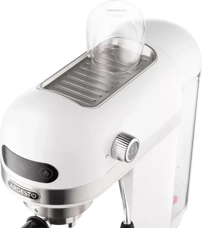 Aparat de cafea Espresso Ardesto YCM-E1500, 1350W, Pompa Italiană ULKA 20 Bar, Rezervor 1.4L, Control PID Ecran Tactil, Spumator Lapte, Alb