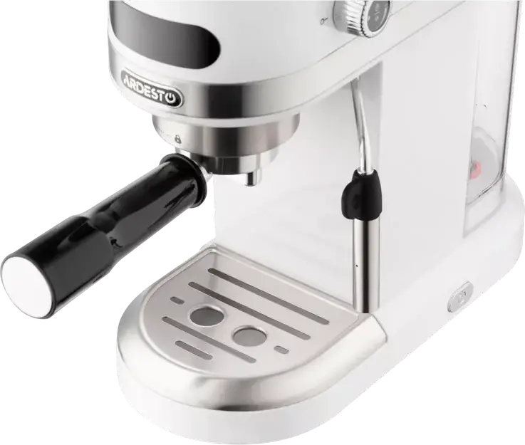 Aparat de cafea Espresso Ardesto YCM-E1500, 1350W, Pompa Italiană ULKA 20 Bar, Rezervor 1.4L, Control PID Ecran Tactil, Spumator Lapte, Alb