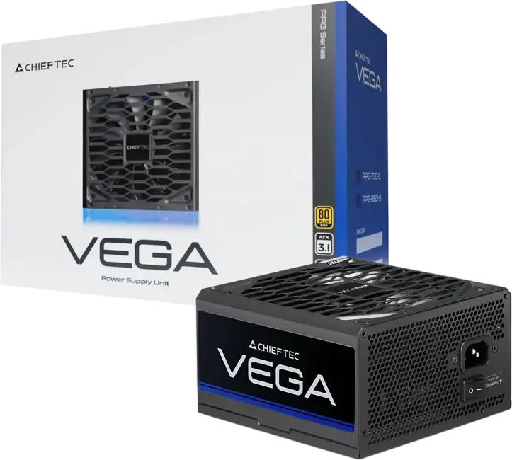 Блок питания Chieftec VEGA PPG-850-S 850W, 80 Plus Gold, ATX 3.1, PCIe Gen5 16-Pin, LLC DC-DC, FDB вентилятор 135мм, активный PFC, форм-фактор ATX