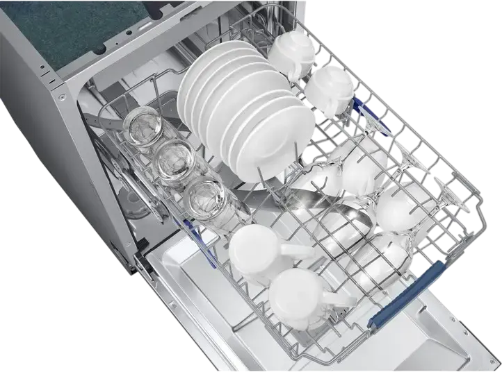 Samsung DW50DG450B00LE Built-in Narrow Dishwasher 45cm, 10 Place Settings, Black, Auto Open Door, Hygiene Care, AquaStop, LED Display, Energy Class D