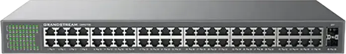 Grandstream GWN7706 Unmanaged Network Switch, 48x 10/100/1000 Mbps RJ45 Ports, 2x 2.5G SFP Ports, 100 Gb/s Switching Capacity, Rack-mountable Metal Chassis