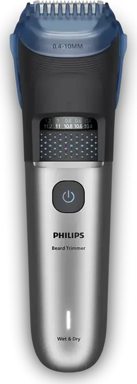 Philips BT7670/15 7000 Series Beard Trimmer, Stainless Steel Self-Sharpening Blades, BeardSense Tech, 40 Length Settings 0.4-20mm, Li-ion, Grey