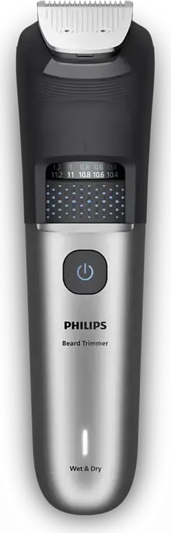Philips BT7670/15 7000 Series Beard Trimmer, Stainless Steel Self-Sharpening Blades, BeardSense Tech, 40 Length Settings 0.4-20mm, Li-ion, Grey