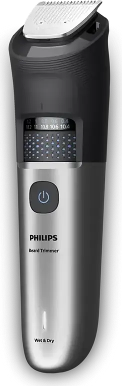 Philips BT7670/15 7000 Series Beard Trimmer, Stainless Steel Self-Sharpening Blades, BeardSense Tech, 40 Length Settings 0.4-20mm, Li-ion, Grey