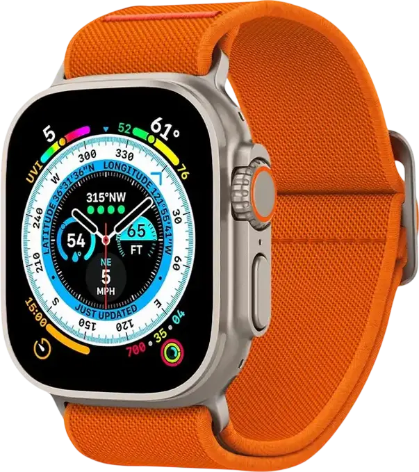 Spigen Lite Fit Ultra Watch Band for Apple Watch 49mm 46mm 45mm 44mm 42mm, Lightweight Breathable Nylon Fabric Strap with Easy Removing Clip Design