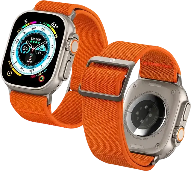 Spigen Lite Fit Ultra Watch Band for Apple Watch 49mm 46mm 45mm 44mm 42mm, Lightweight Breathable Nylon Fabric Strap with Easy Removing Clip Design