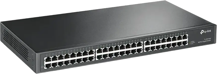 Неуправляемый гигабитный коммутатор TP-Link TL-SG1048, 48 портов 10/100/1000Мбит/с RJ45, энергосберегающая технология Green Technology, металлический корпус для установки в стойку