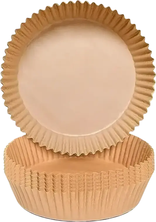 Papro Round Air Fryer Disposable Parchment Paper Liners, Non-Stick Heat Resistant 220°C BPA-Free Baking Paper, 16cm x 4.5cm, Beige
