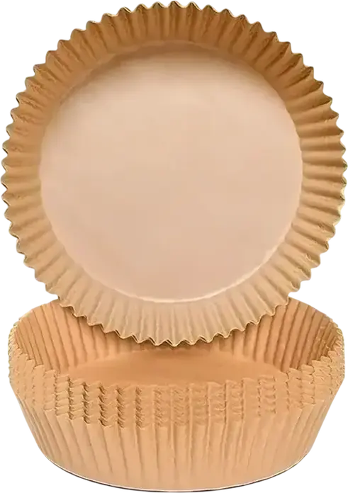 Papro Round Air Fryer Disposable Parchment Paper Liners, Non-Stick Heat Resistant 220°C BPA-Free Baking Paper, 16cm x 4.5cm, Beige