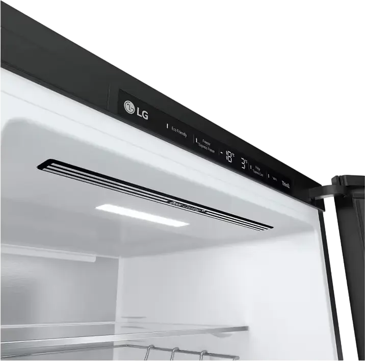 LG GBB72BM9DQ Freestanding Combi Refrigerator, Total No Frost, DoorCooling+, Inverter Compressor, 387L Net Volume, Black, LED Display, Smart Control