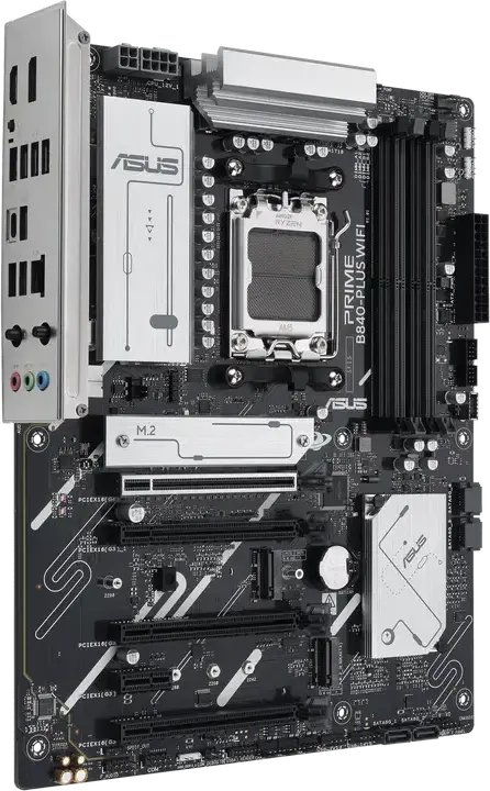 ASUS PRIME B840-PLUS WIFI Motherboard AM5 AMD B840 ATX DDR5 7600+ MT/s PCIe 4.0 Wi-Fi 6E Bluetooth 5.3 Realtek 2.5Gb Ethernet for Ryzen 9000 8000 7000