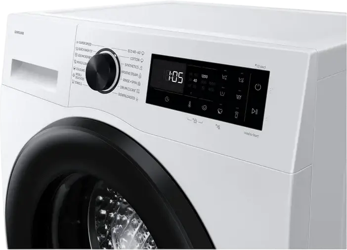 Samsung WW80FG5L32AELE Front-Loading Washing Machine, 8kg, Class A, 1200 rpm, AI Ecobubble, Hygiene Steam, Digital Inverter, Wi-Fi SmartThings, White