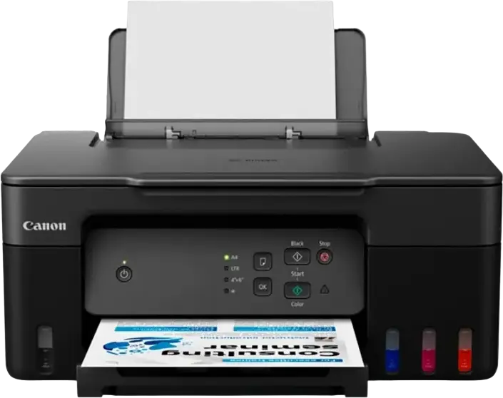 Imprimantă Multifuncțională 3-în-1 Canon PIXMA G2430 Inkjet, Sistem MegaTank cu Rezervoare de Cerneală, Printare Scanare Copiere, A4, Negru