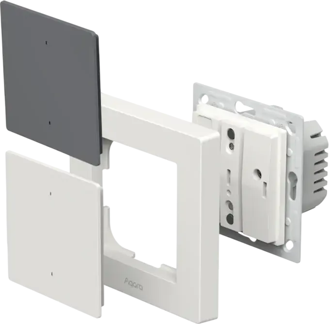 Aqara Light Switch H2 EU WS-K4070 Smart Switch, Matter over Thread, Zigbee, Bluetooth, Neutral/No-Neutral Wiring, Power Monitoring, White