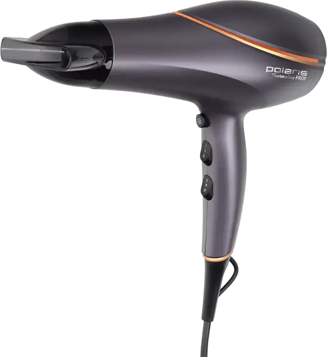 Uscător de păr Polaris PHD 2290Ti Tourmaline PROF, 2200W, Ionizare, Jet de aer rece, 3 moduri temperatură și 2 viteze, cu Acumulator, Gri