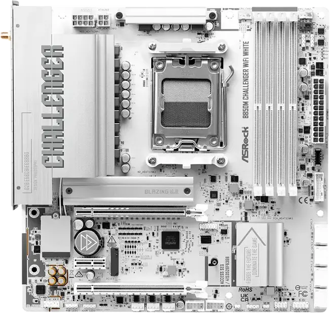 Placă de bază ASRock B850M CHALLENGER WIFI WHITE, AMD B850, Micro-ATX